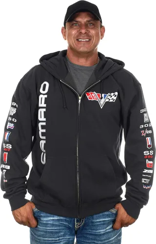 Vista 2 de JH DESIGN GROUP Sudaderas con capucha Chevy Camaro para hombre con cremallera y sin botones 4 estilos