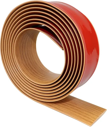 Vista 9 de Tira de transición de suelo de 1.57 pulgadas, tira de transición de vinilo plano autoadhesiva con respaldo fuerte, grano de madera de 1.6 in, 3.28