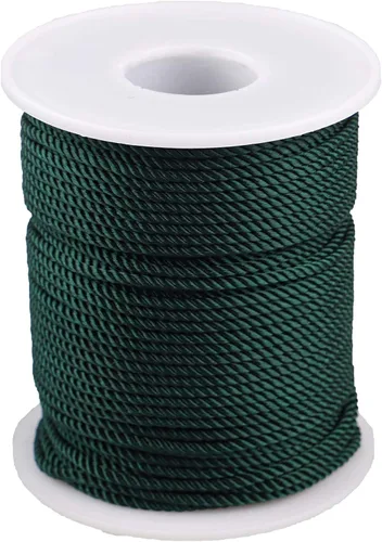 Vista 10 de Cuerda de nailon trenzado de 3 capas para jardinería, manualidades, fabricación de pulseras (0.059 in-164 pies, verde militar)