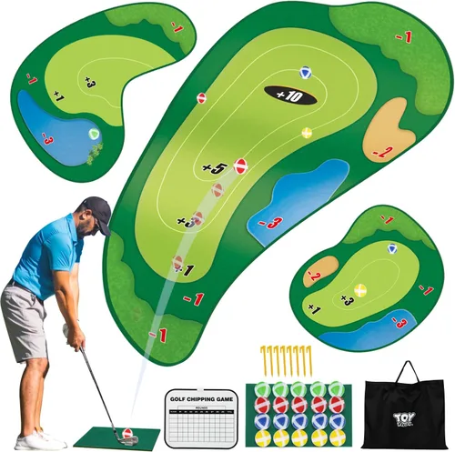 Vista 10 de TOY Life Alfombrilla de Juego de Golf Chipping para Interiores y Exteriores, Juegos para Adultos y Familias, Niños, Equipo de Juego al Aire Libre