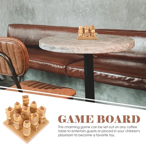 Vista 8 de Kisangel Juego de mesa con punta de madera 3D para niños y adultos, juego de mesa familiar, juego de mesa de estrategia de madera, 1 juego