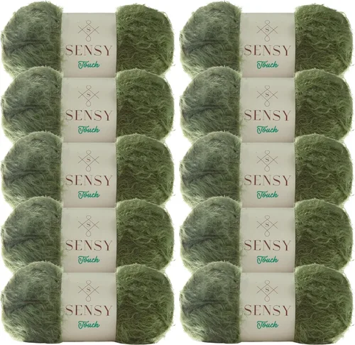 Vista 49 de Sensy Touch - Ovillo de lana, 3.5 onzas, 268 yardas, calibre 3 claro (blanco)