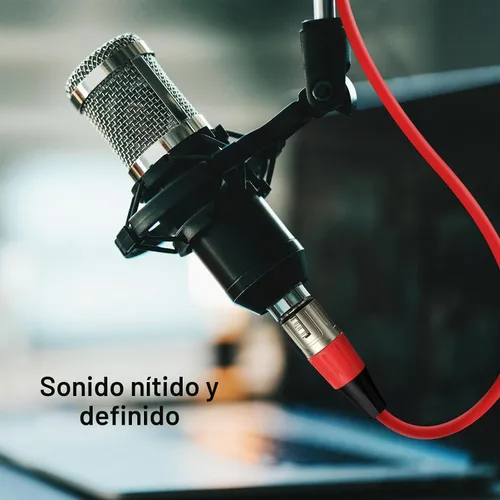Vista 4 de J&D Cable de micrófono XLR, chapado en oro, resistente, equilibrado, de 3 pines, XLR macho a hembra, cable de micrófono de color para mezclador