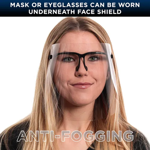 Vista 4 de TCP Global Salon World - Protectores faciales de seguridad con marcos de lentes negros (paquete de 4), protectores ultra transparentes para proteger