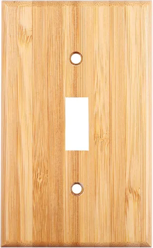 Vista 10 de 10 piezas de placa de interruptor de luz de salida de doble agujero de madera de 4.5 x 2.76 pulgadas, placa de pared de madera cruda, cubierta