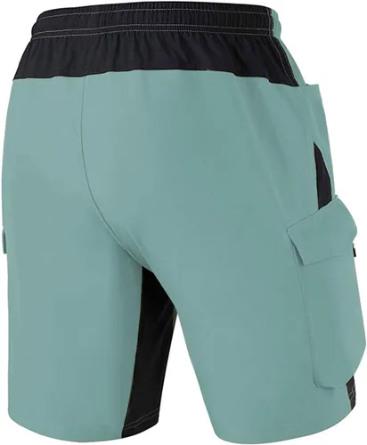 Vista 2 de VAYAGER - Pantalones cortos de ciclismo con acolchado 3D para bicicleta de montaña, ajuste holgado, ligeros