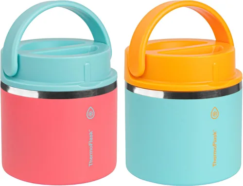 Vista 24 de ThermoFlask Tarro de alimentos aislado con tapa a prueba de fugas (12 onzas, negro) - Recipientes de alimentos de acero inoxidable para comidas