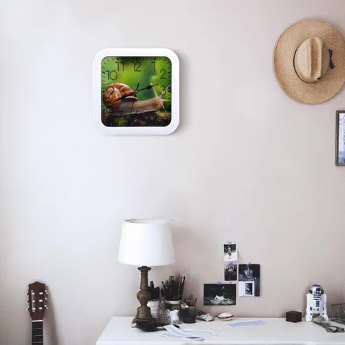Vista 17 de 10" Square Modern Wall Clock,Different Heart Patterns Print Kitchen Clocks Wall Battery Operated,Silent Non Ticking Unique Funny Cute Wall Clock for