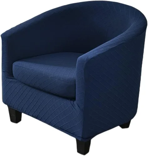 Vista 8 de NILUOH - Funda para silla de club de 2 piezas, funda elástica para silla de bañera redonda, fundas para silla de barril, fundas antideslizantes