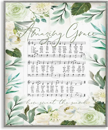 Vista 22 de Amazing Grace - Partituras florales, 16 x 20 pulgadas enmarcada giclée Amazing Grace Floral
