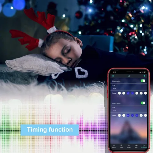 Vista 6 de SUPERNIGHT Controlador de luz LED RGB 2 en 1, controlador de música inteligente controlado por aplicación para Android e iOS, DC 5V-24V RGB Strip