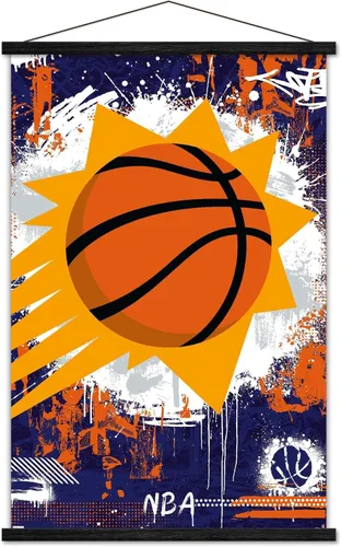 Vista 8 de Trends International NBA Phoenix Suns - Póster de pared con logotipo Maximalist 23 con marco magnético