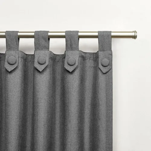 Vista 3 de Exclusive Home Curtains Loha Tuxedo - Par de paneles de cortinas con pestaña superior, 54 x 84 pulgadas, perla negra