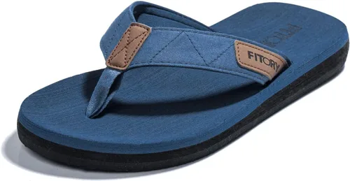 Vista 9 de Fitory - Sandalias de playa tipo flip-flops (de meter) para hombre, zapatillas cómodas Negro 2