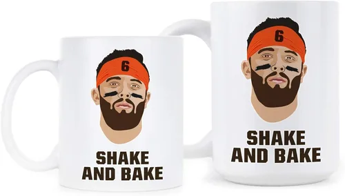 Vista 2 de We Got Good Baker Mayfield Taza de café Baker Mayfield Shake and Bake Coffee Mug Browns