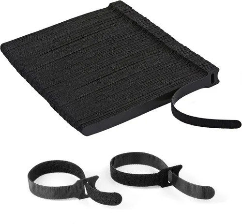Vista 11 de 90 bridas reutilizables con gancho y bucle, correas de cables ajustables multiusos de 8 pulgadas para organizar el hogar, la oficina y los centros