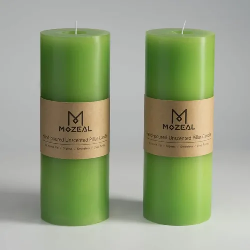 Vista 92 de MOZEAL Juego de 3 velas sin perfume vertidas a mano de 3 x 6 pulgadas, velas tipo pilar sin goteo, combustión de larga duración, aproximadamente 120