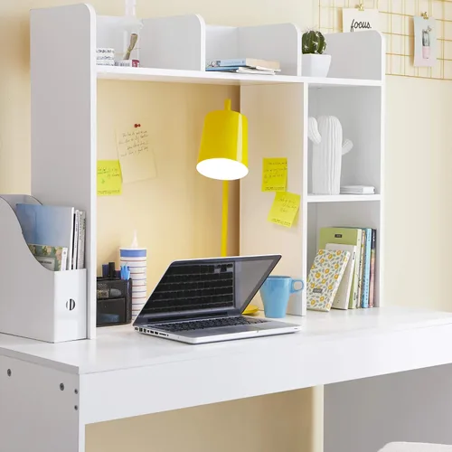 Vista 5 de Estantería de escritorio clásica para dormitorio, color blanco
