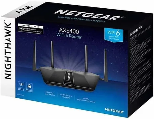Vista 3 de NETGEAR Router WiFi 6 Nighthawk AX5400 con seguridad avanzada de Internet de un año incluida, RAX54S-100NAS
