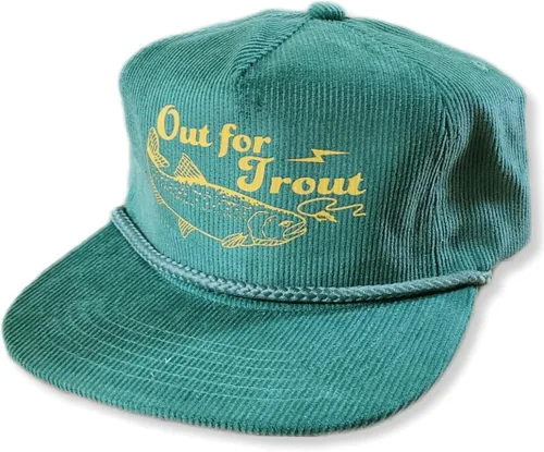 Vista 52 de ThatsRad Out for Trout Corduroy Snapback Sombrero Gorra Pesca con Mosca Pescador