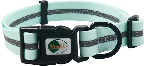 Vista 7 de NIMBLE Collar de perro impermeable para mascotas, ajustable, reflectante, duradero, flexible, de nailon con revestimiento de polímero, collares