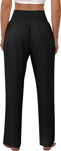 Vista 3 de Neer - Conjunto de 3 pantalones de yoga de pierna ancha para mujer, cómodos, holgados, de cintura alta, pantalones deportivos casuales