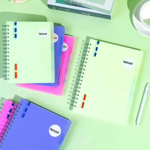 Vista 7 de Yoment Cuaderno de 5 materias con separadores de pestañas, cuaderno en espiral B5, 7 x 10 pulgadas, cuadernos rayados para trabajo de oficina