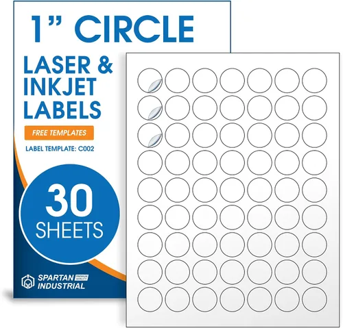 Vista 12 de Etiquetas circulares de 0.75" para láser y inyección de tinta, Spartan