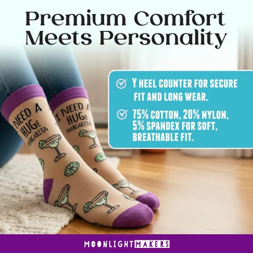 Vista 2 de Moonlight Makers Funny Colored Socks, Novelty Socks, Stocking Stuffer, Unisex Socks