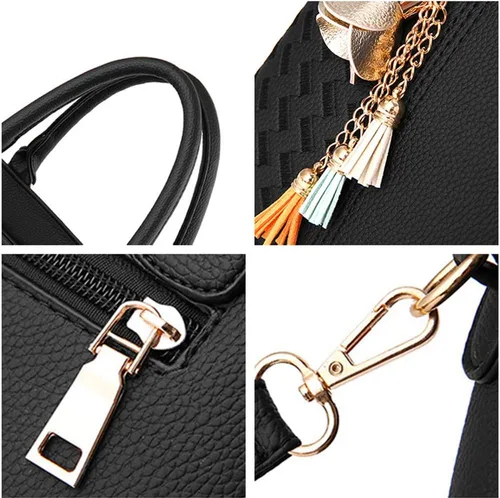 Vista 5 de Bolso de mano con asa superior para mujer, bolso de cuero PU