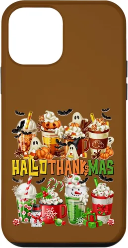 Vista 12 de Funda para taza de café de Navidad para iPhone 15 con diseño de calabaza y especias de Halloween