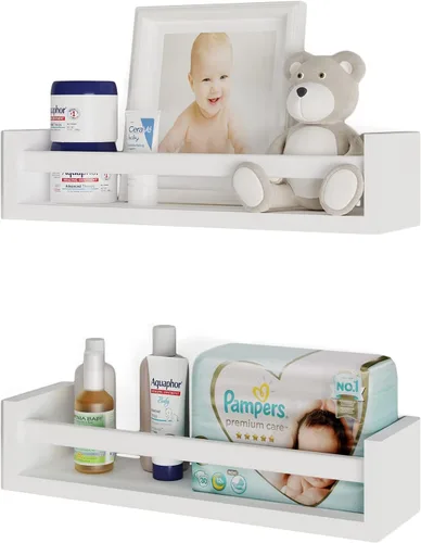 Vista 4 de You Have Space Elba - Estantes flotantes para decoración de habitación de niños, estantes de guardería para pared, estantería, color blanco, juego