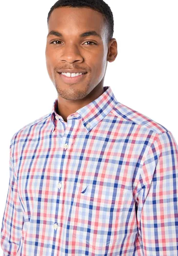 Vista 3 de Nautica Camisa de manga larga con botones frontales resistentes a las arrugas para hombre