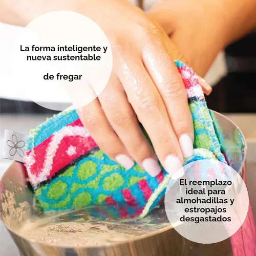 Vista 6 de Skoy Scrub, 1 pieza reutilizable, estropajo para platos sin rayones para limpieza de cocina y hogar, amigable con el planeta, apto para Surtido