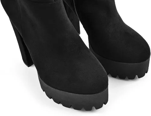 Vista 6 de Richealnana Botas altas hasta la rodilla con plataforma y cordones con cremallera lateral para mujer