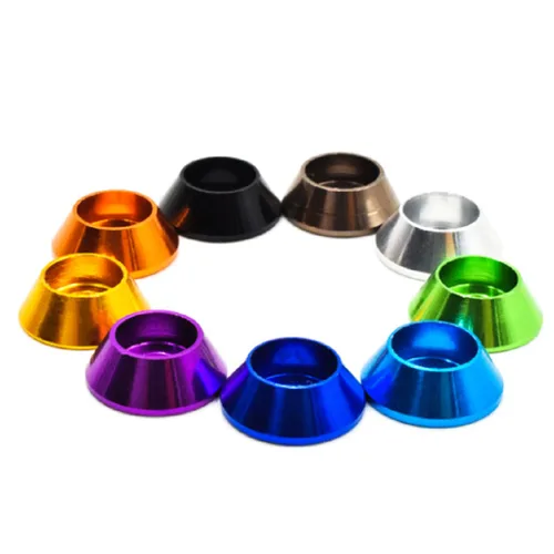 Vista 6 de 20pcs M6 Cono Arandelas de Copa Anodizado Aleación de Aluminio Junta de Tornillo Arandelas avellanadas (negro)