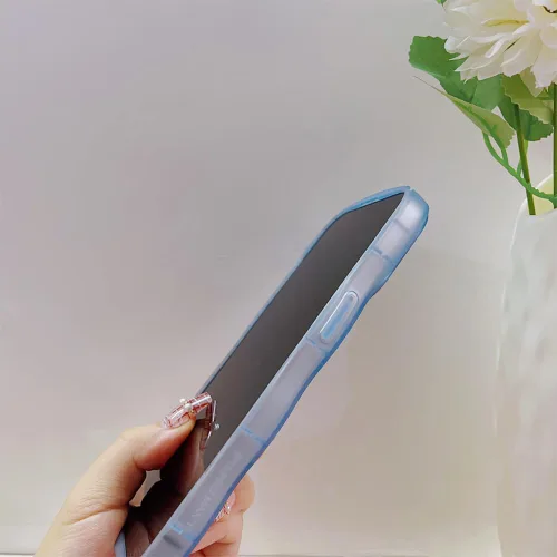 Vista 7 de Funda compatible con iPhone 14 Pro, bonita funda ondulada con diseño de flores transparentes mate, funda protectora estética floral de TPU suave