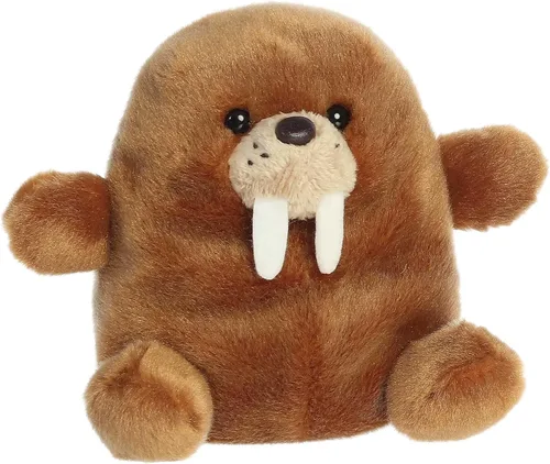 Vista 3 de Aurora Adorable Palm Pals Waldo Walrus - Divertido peluche coleccionable para coleccionistas de niños y adultos, perfecto para decorar habitaciones