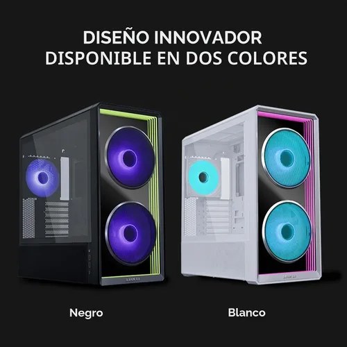 Vista 9 de Lian Li LANCOOL 217 INF Infinity Mirror Carcasa de Computadora, Torre Media ATX con 3 Ventiladores Preinstalados, 2x170mm Ventiladores ARGB