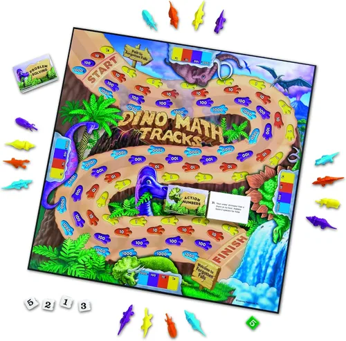 Vista 2 de Juego de mesa Dino Math Tracks de Learning Resources