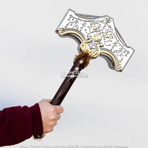 Vista 6 de Munetoshi 19 "espuma GoW Mjolnir Thor Hammer Aesir nórdico dios videojuego fantasía Cosplay Prop