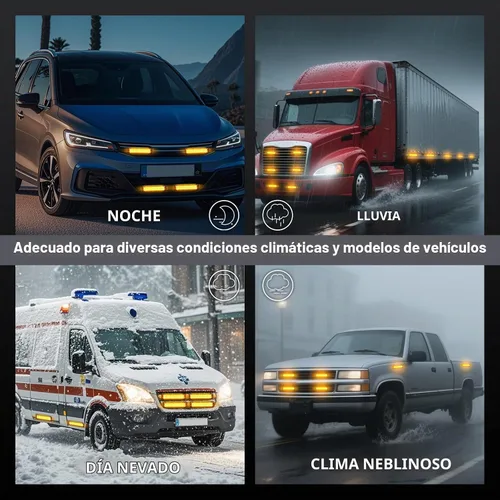 Vista 6 de 4PCS 24-LED ámbar luces estroboscópicas de emergencia