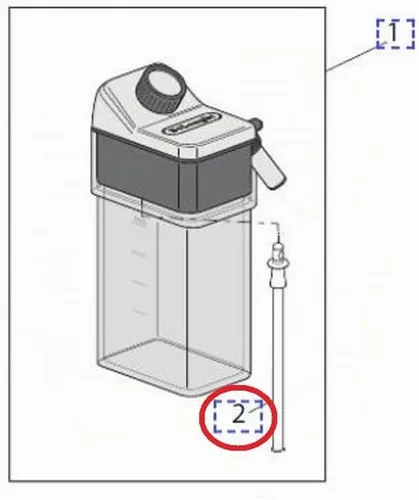 Vista 2 de Tubo de entrada de leche compatible con máquinas de café Delonghi