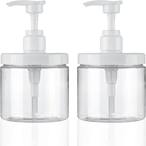 Vista 10 de Dispensador de Bomba de Cosywell 2 Paquetes 16.9oz/500ml Dispensador de Champú y Acondicionador Boca Ancha Dispensador de Jabón de Manos Recargable
