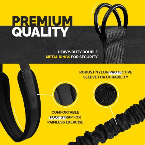 Vista 6 de Pull Up Assistance Bands - 4 Heavy Duty Pull Up Bands with Adjustable Strap and Foot Rest - Stackable Pull Up Assist Band Set for Pull Up Bar