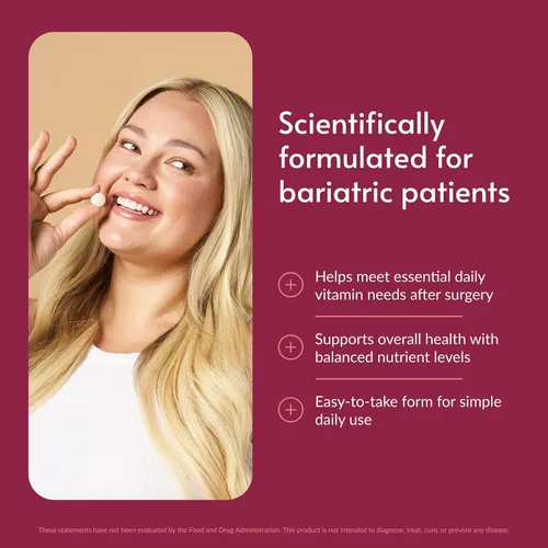 Vista 2 de Bariatric Advantage Multivitamínico esencial masticable sin hierro - 200 DV de nutrientes clave - Soporte de minerales traza* - Multivitaminas