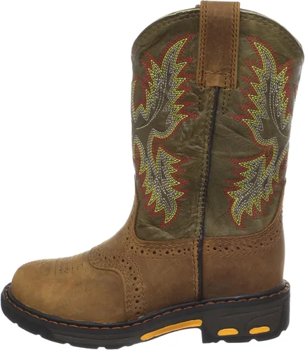 Vista 7 de ARIAT Botas de trabajo unisex YTH Workhog Pullon envejecida corteza verde militar