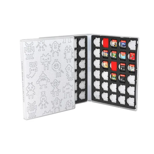 Vista 8 de UniKeep Game Case for Nintendo Switch Cartridges - Holds 60 Games - Color Your Own Bit Monsters