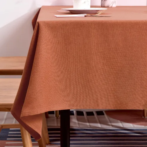 Vista 30 de BALCONY & FALCON Mantel Rectangular de Lino Sintético Impermeable Lavable Limpiable Cubierta de Mesa para Decoración de Mesa de Cocina Comedor