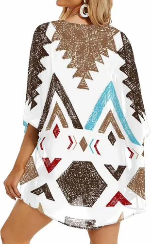 Vista 2 de Ki-Mono Cardigan Beach Wear Chi-ffon Cover Up for Women